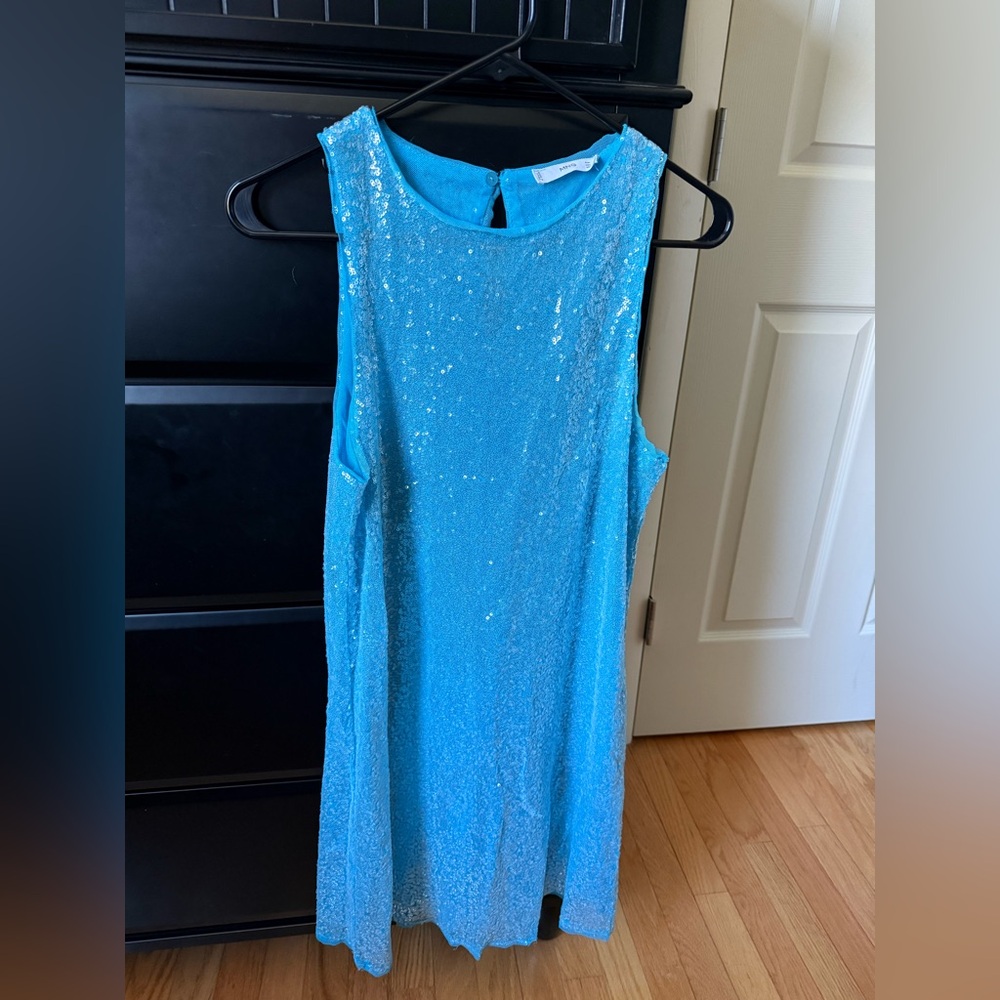 Sparkly Blue Shift Dress